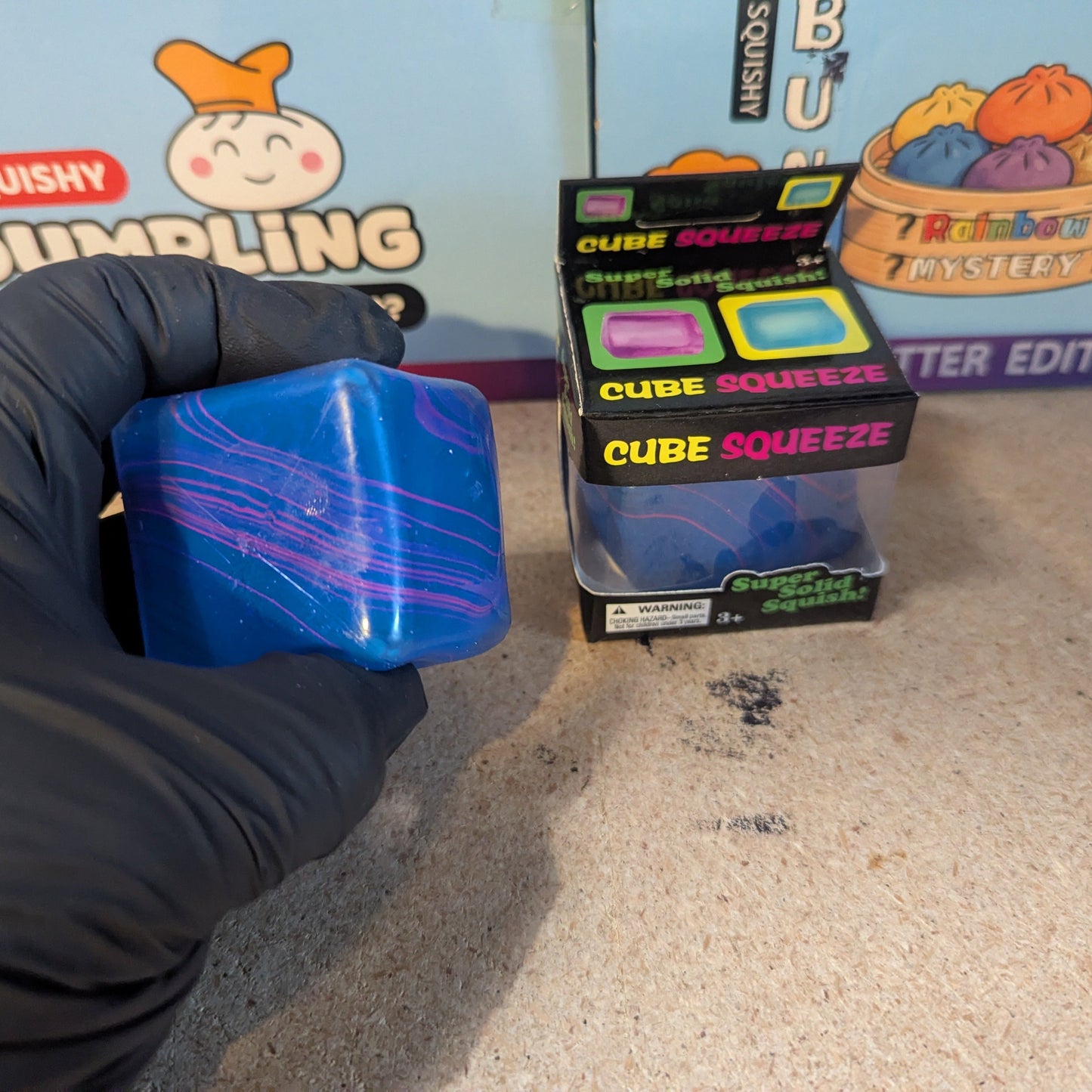 Blue vs Purple Swirl Squeeze Cube (Super Slow-Rising Squish)