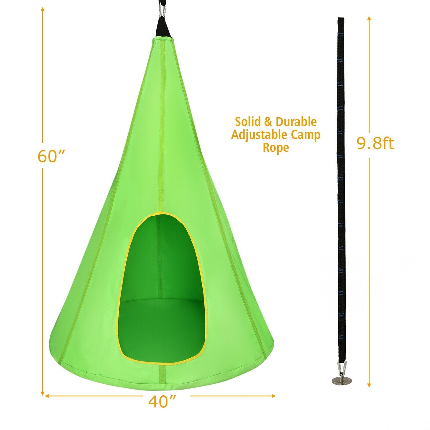 40 Inch Kids Nest Swing Chair Hanging Hammock Seat for Indoor Outdoor