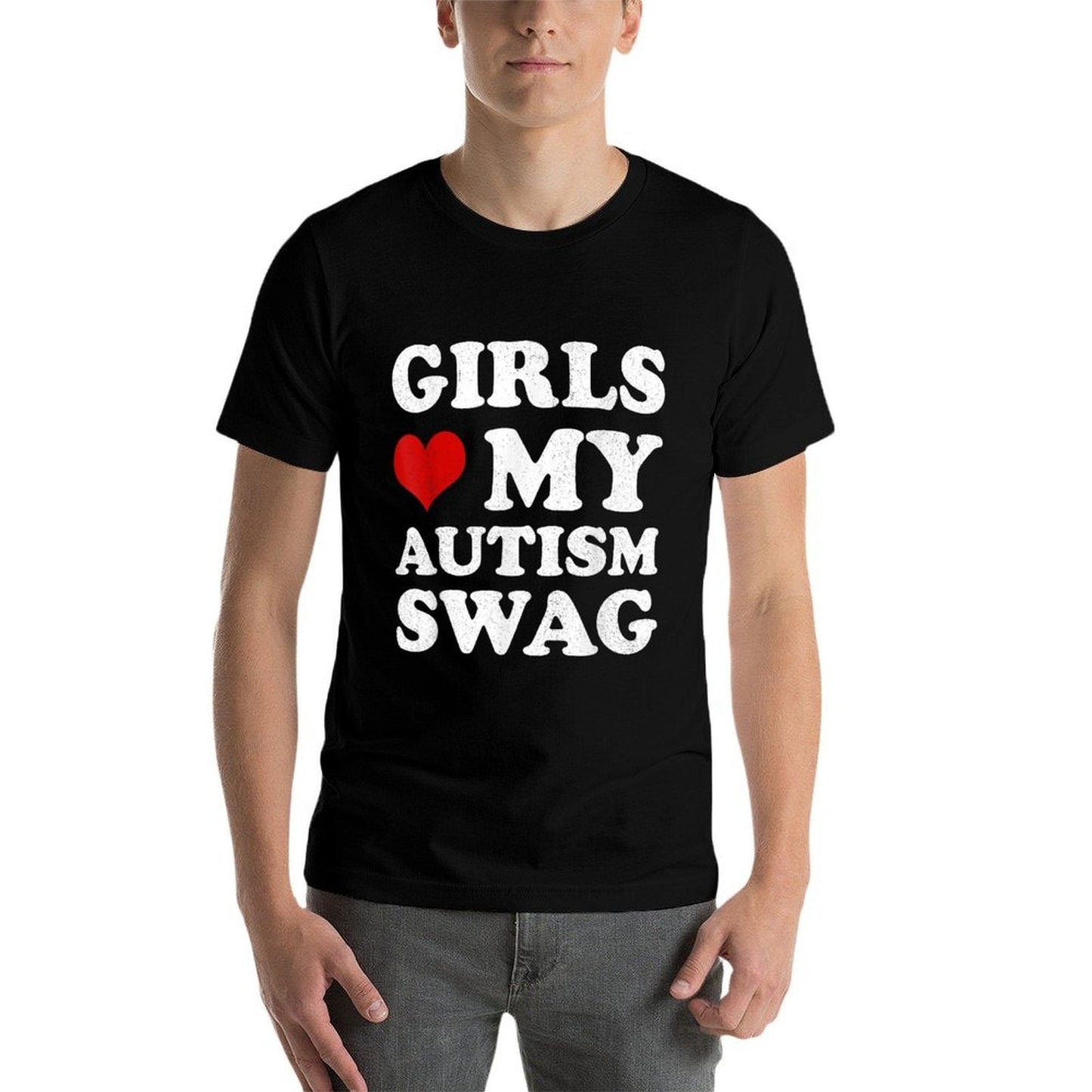 Girls Love My Autism Swag Funny Autistic Boy Autism  Versatile T-Shirt