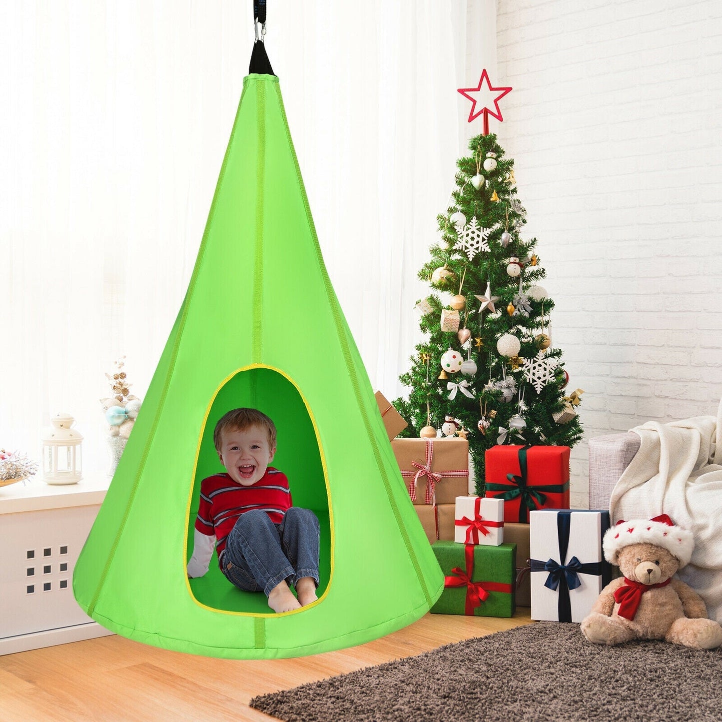 40 Inch Kids Nest Swing Chair Hanging Hammock Seat for Indoor Outdoor