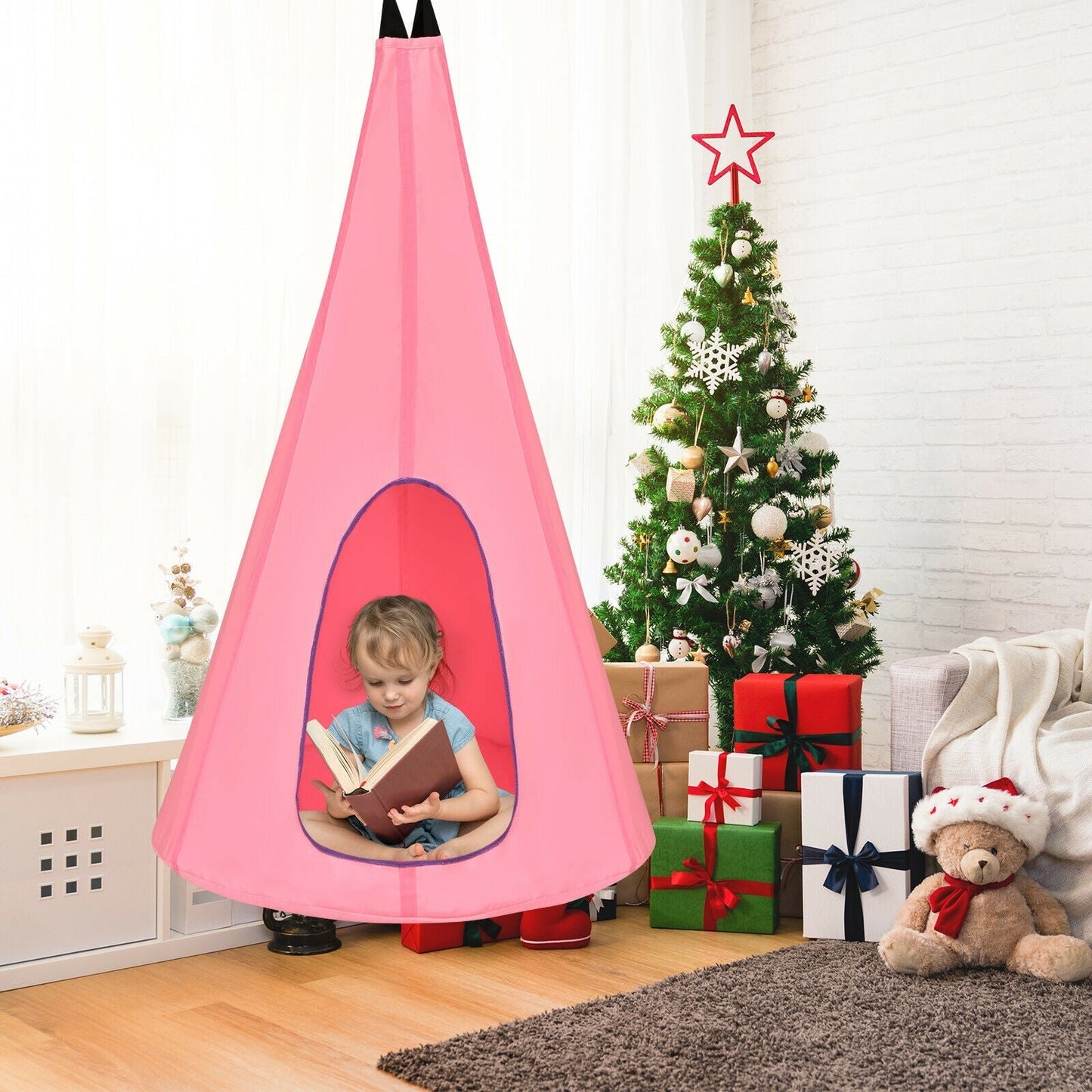 40 Inch Kids Nest Swing Chair Hanging Hammock Seat for Indoor Outdoor