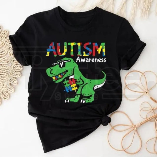 "Autism Dino" Awareness – Special Education Teacher Gift Puzzle Piece Top