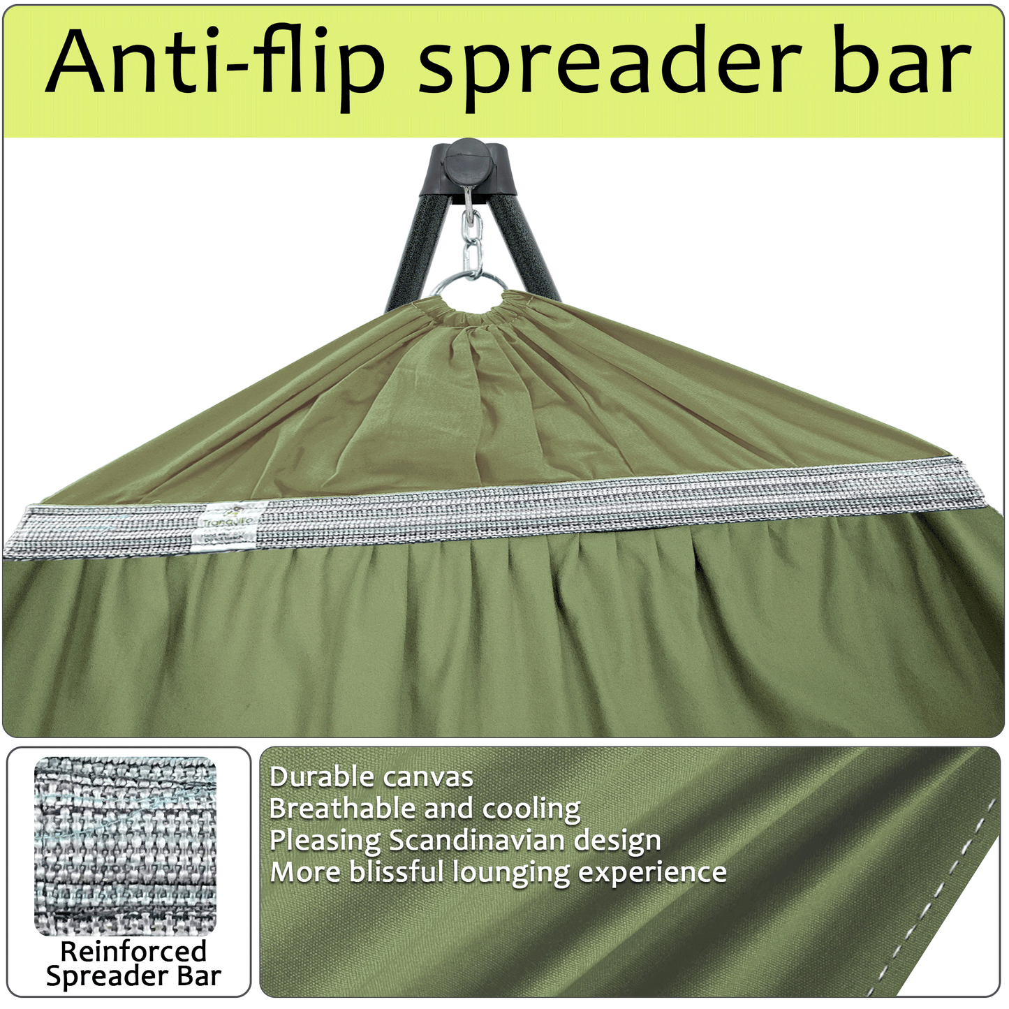 Tranquillo Universal Canvas Hammock Medium Size for Ultimate Comfort and Style