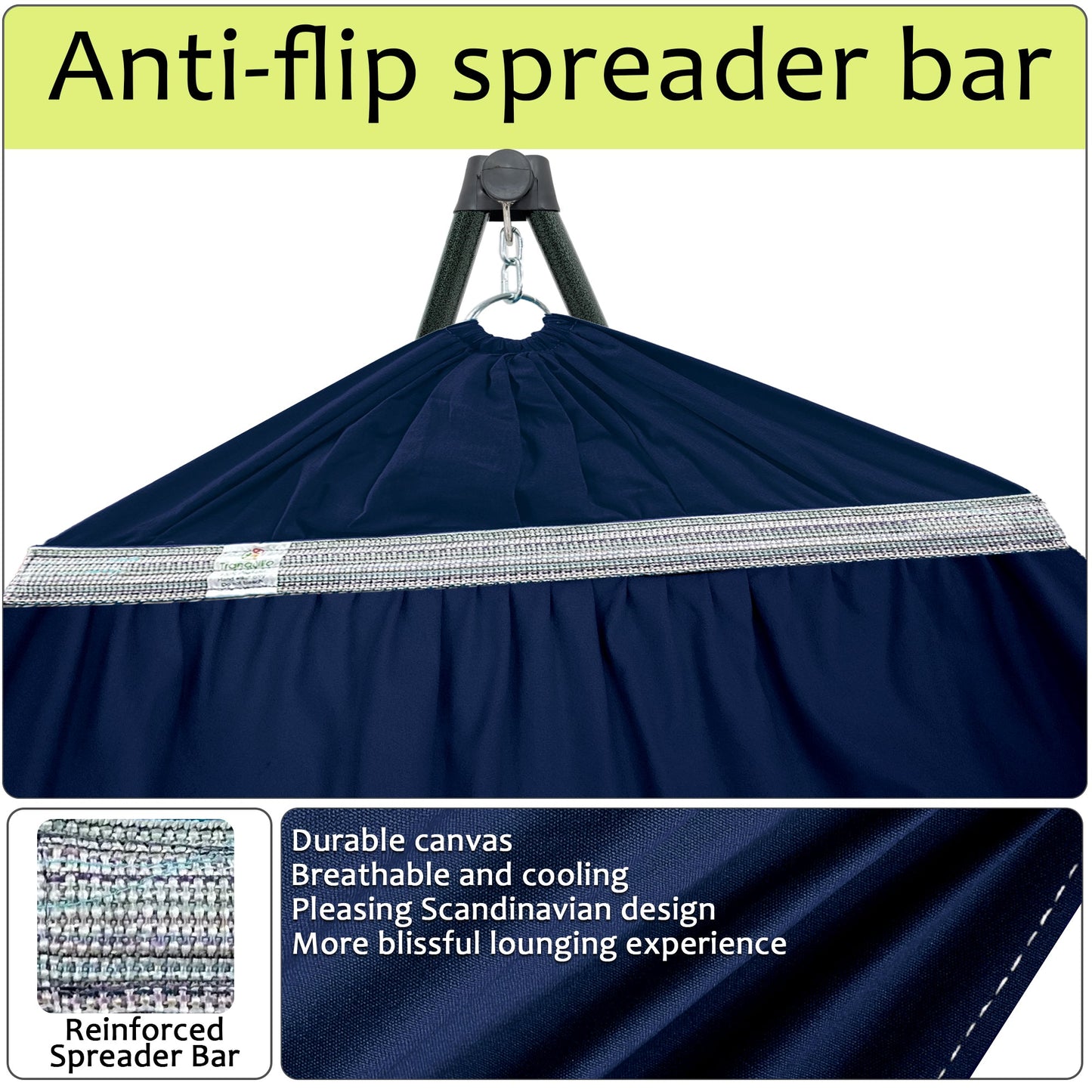 Tranquillo Universal Canvas Hammock Medium Size for Ultimate Comfort and Style