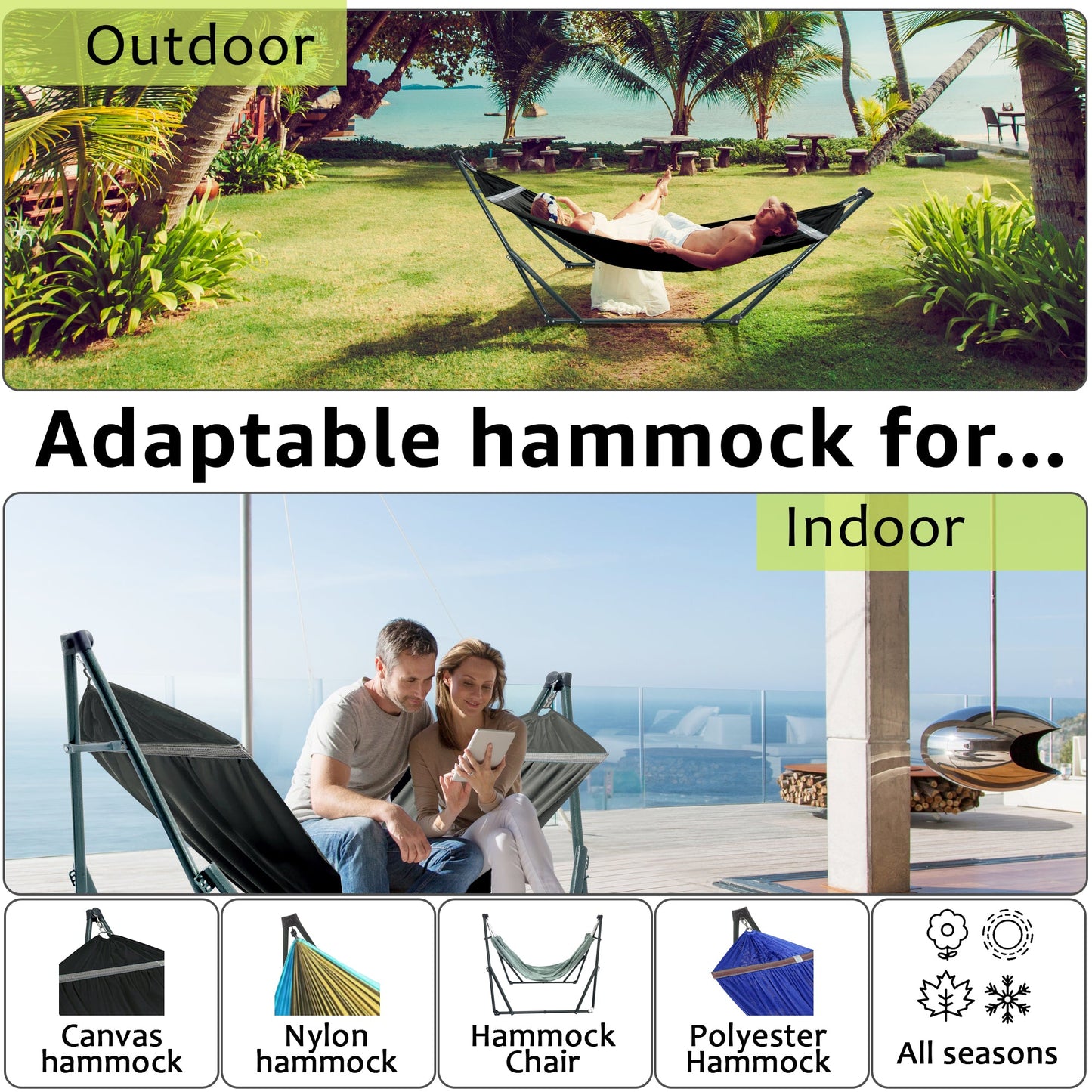 Tranquillo Universal Canvas Hammock Medium Size for Ultimate Comfort and Style