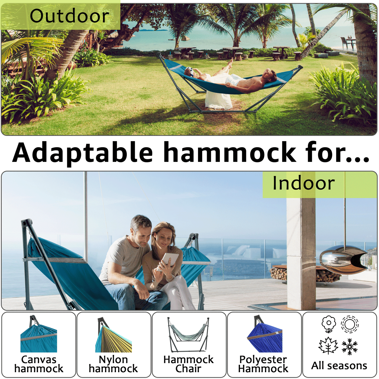 Tranquillo Universal Canvas Hammock Medium Size for Ultimate Comfort and Style