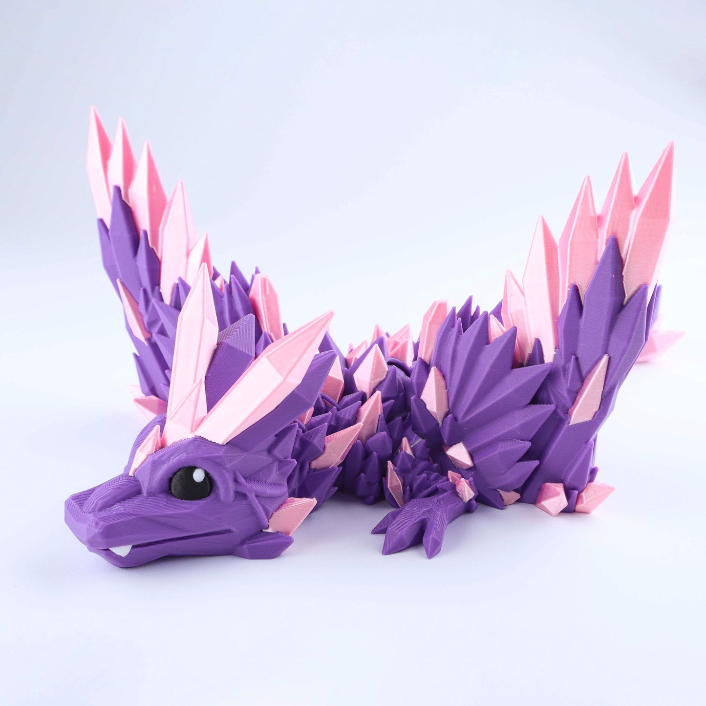 3D Printed Crystal Wing Baby Dragon Fidget Toy – Articulated Fantasy Desk Toy Gift