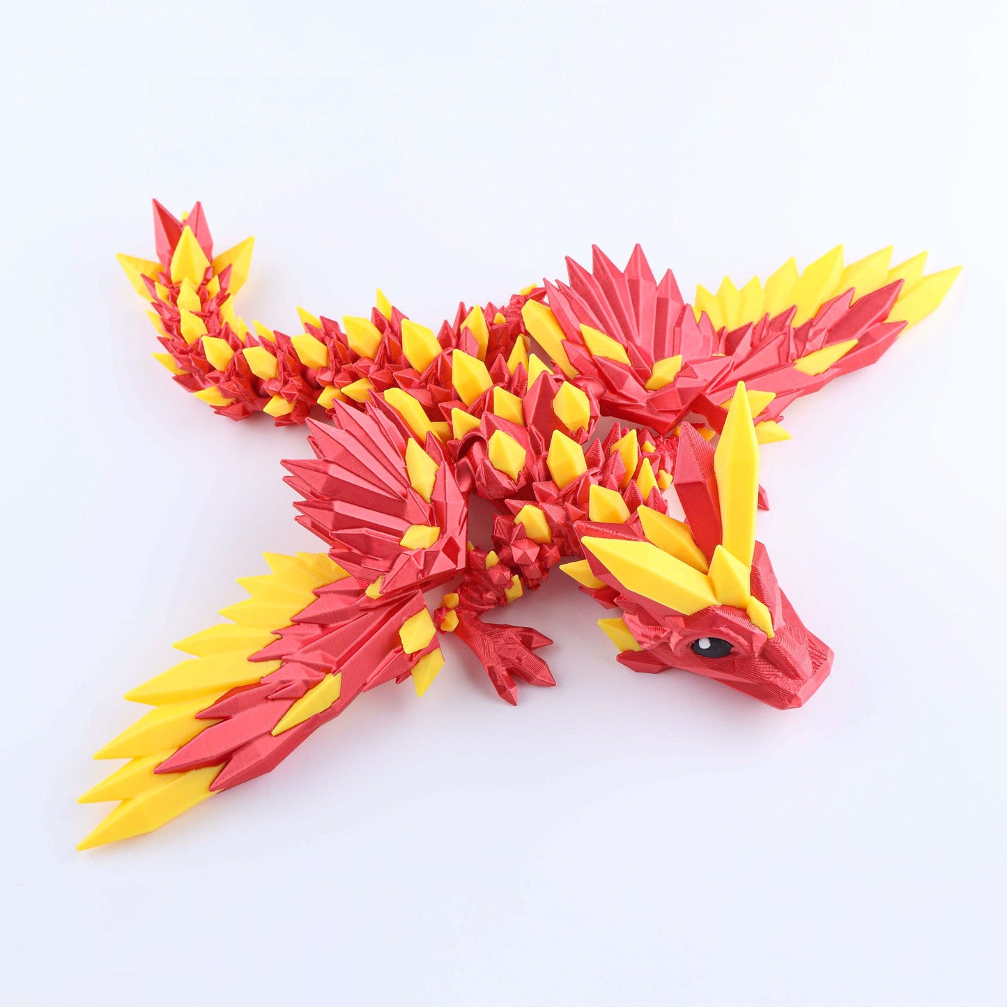 3D Printed Crystal Wing Baby Dragon Fidget Toy – Articulated Fantasy Desk Toy Gift
