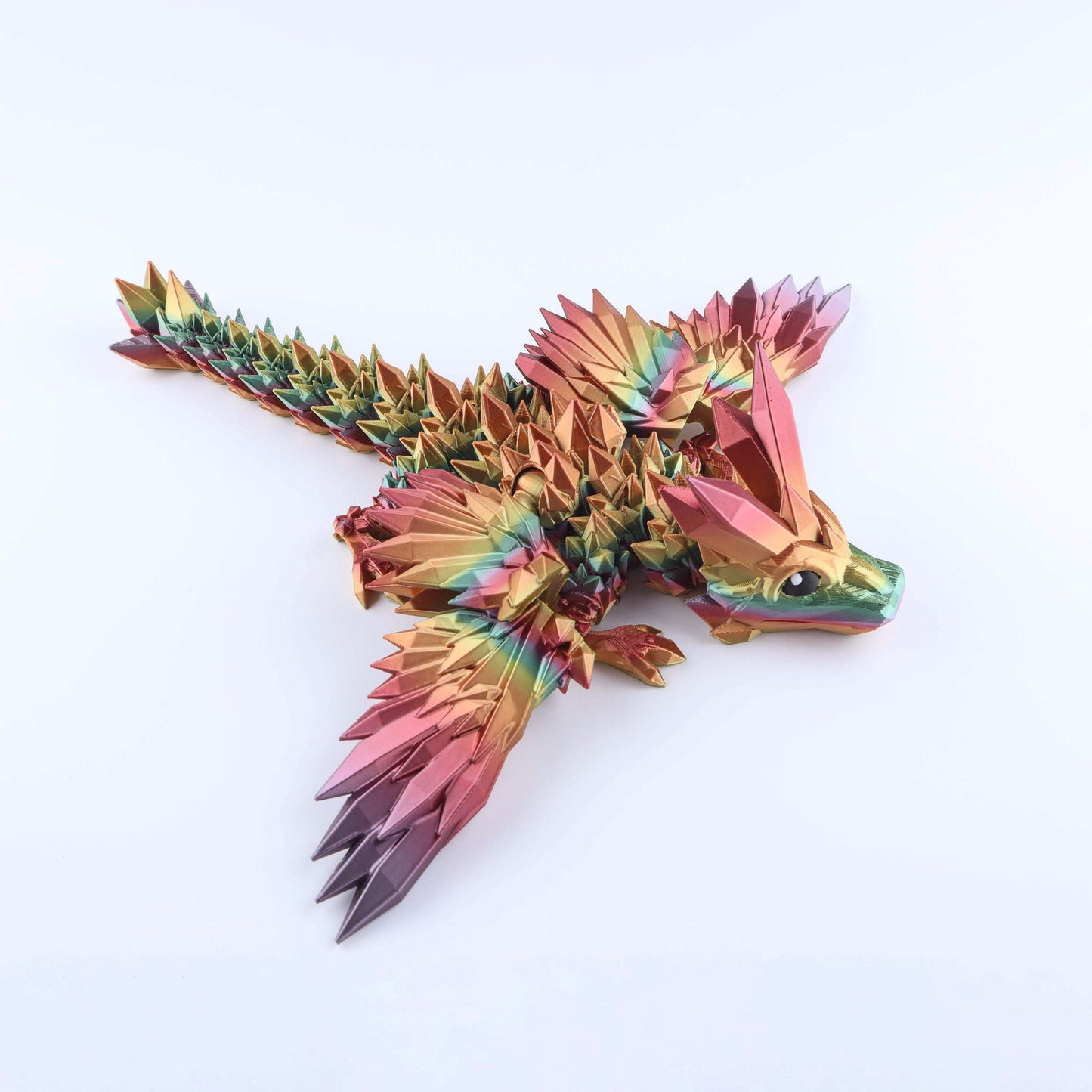 3D Printed Crystal Wing Baby Dragon Fidget Toy – Articulated Fantasy Desk Toy Gift