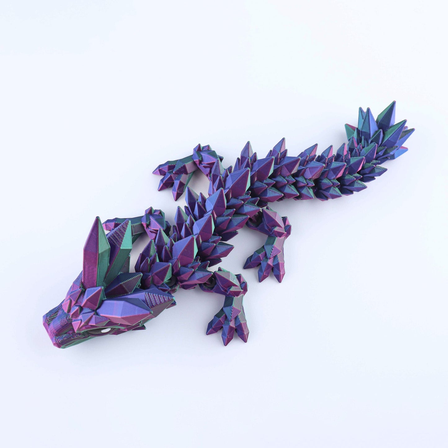 3D Printed Crystal Baby Dragon Fidget Toy – Articulated Fantasy Desk Toy Gift