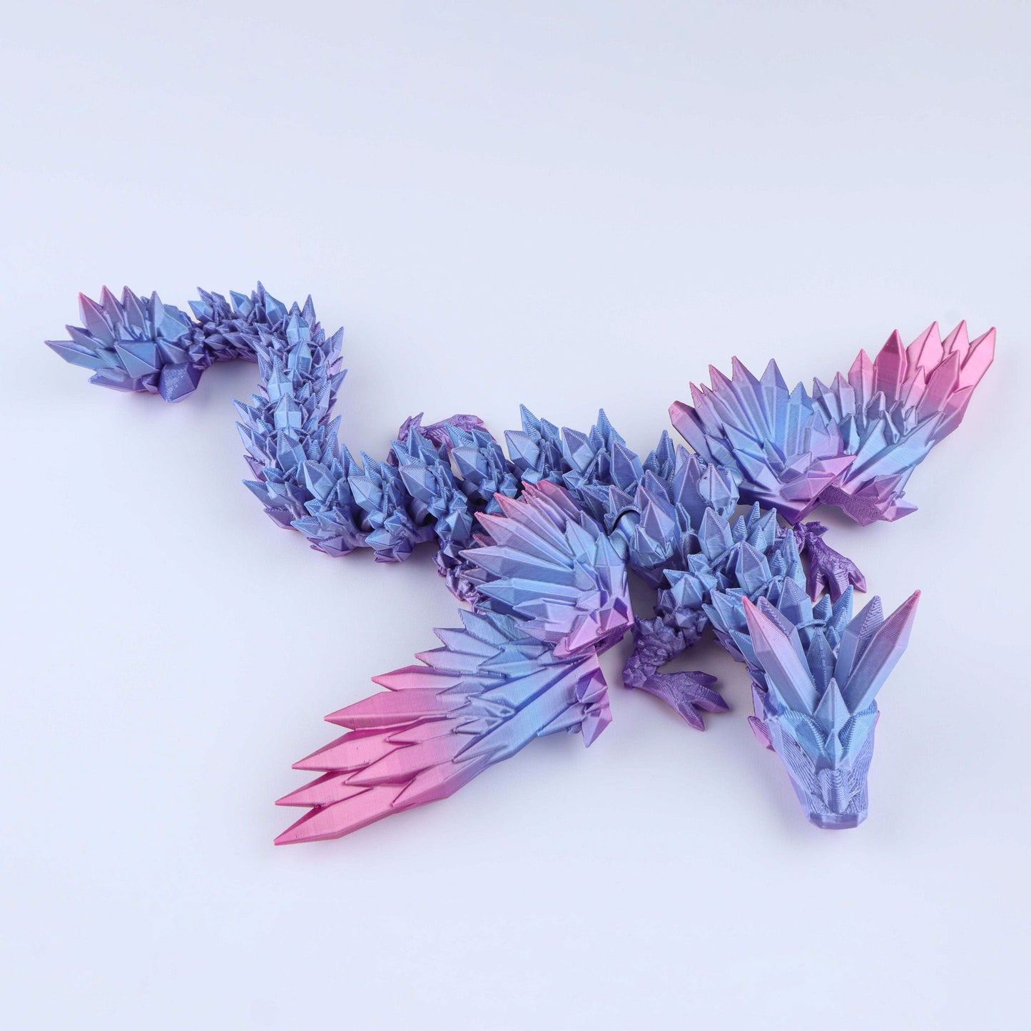 3D Printed Crystal Wing Dragon Fidget Toy – Articulated Fantasy Desk Toy Gift
