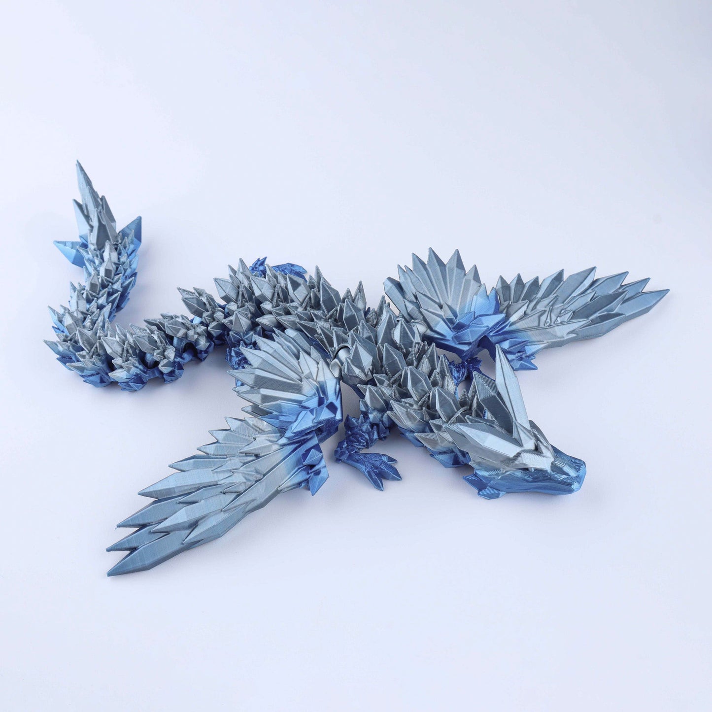 3D Printed Crystal Wing Dragon Fidget Toy – Articulated Fantasy Desk Toy Gift