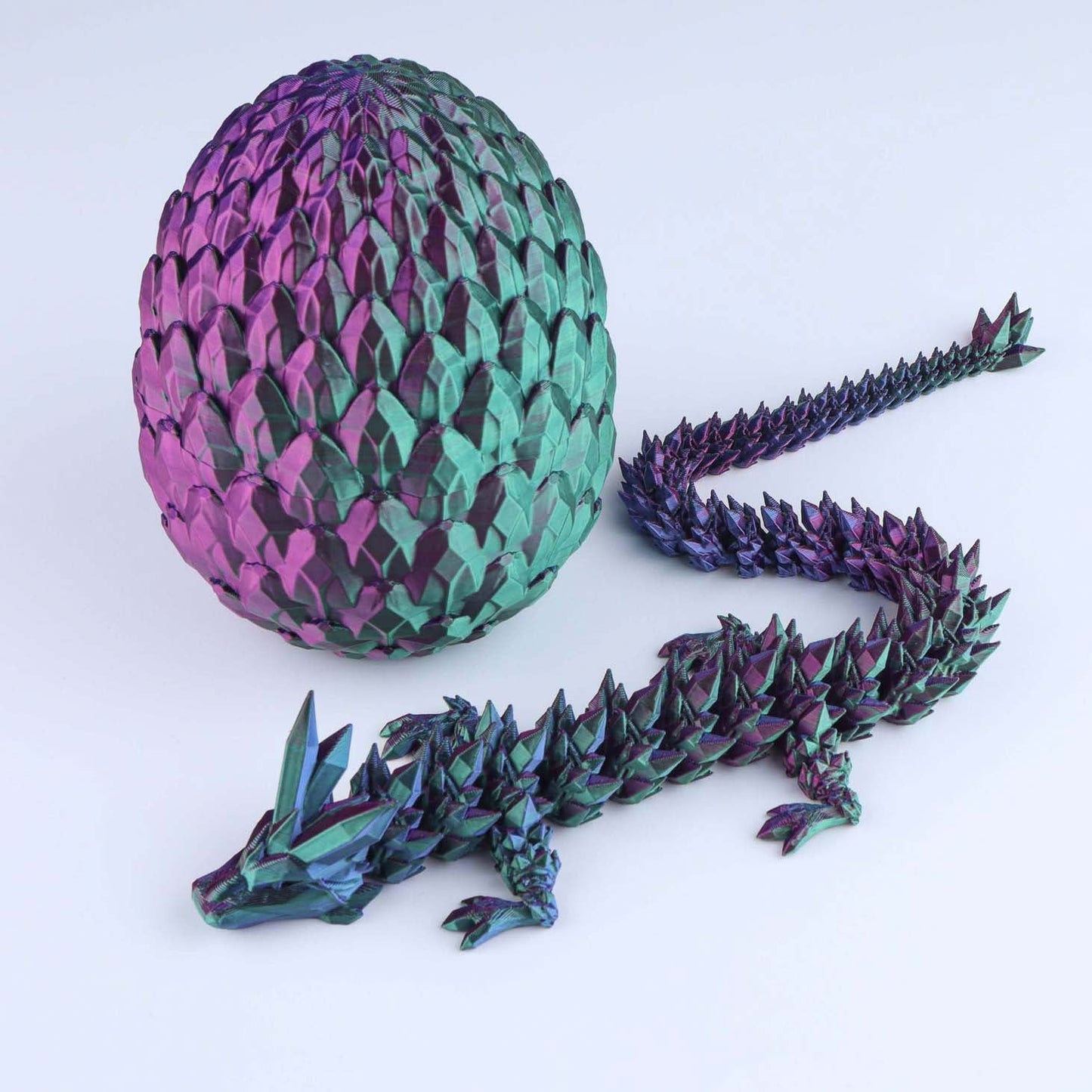 3D Printed Crystal Dragon Fidget Toy – Articulated Flexible Desk Toy Gift