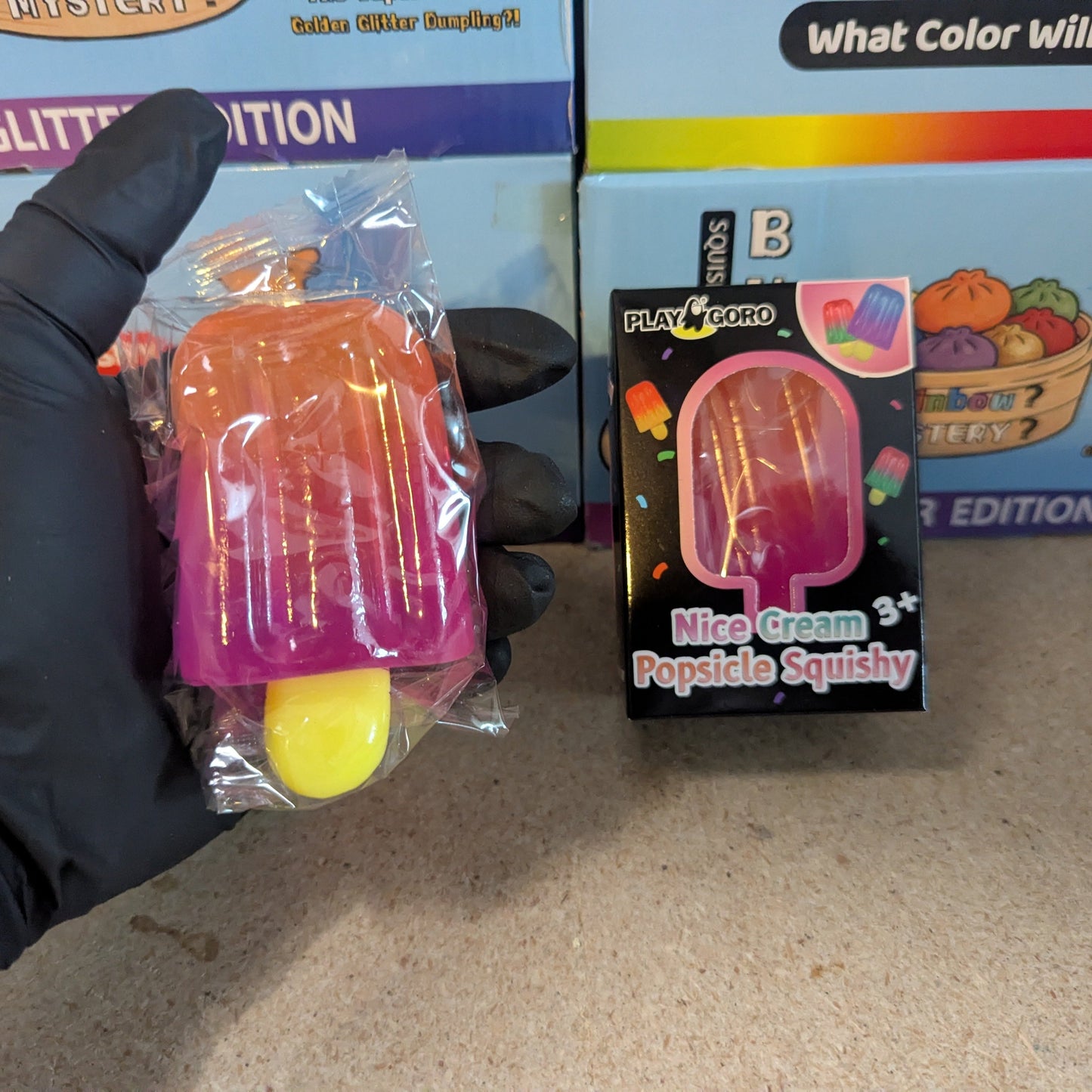 Orange to Magenta Ice Cream Popsicle (Gelatin Squish)