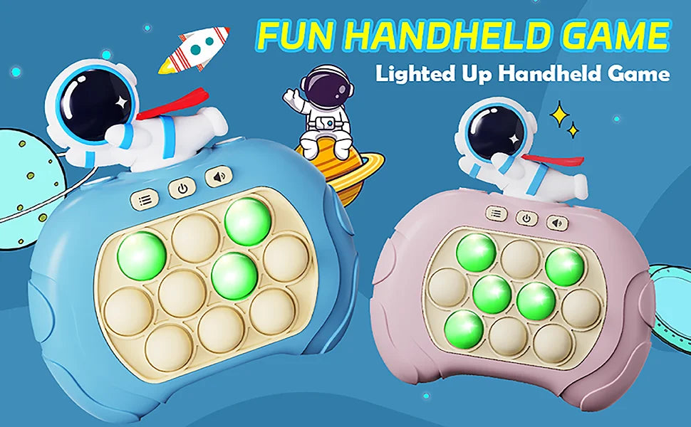 Pop Quick Push Bubbles Game Fidget Toys Handheld Games For Kids Adult Anti Stress Sensory Toys Funny Light-Up Whac-A-Mole Game