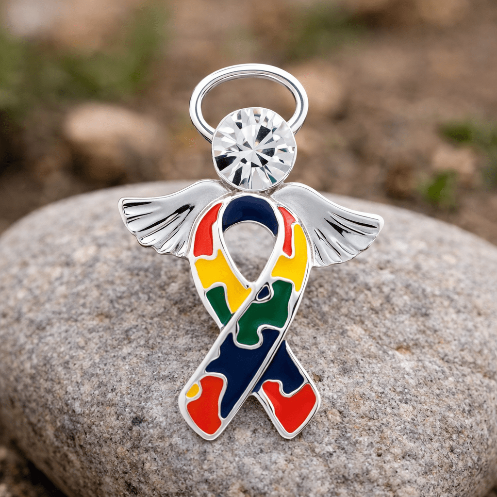 Angel Autism Ribbon Pins