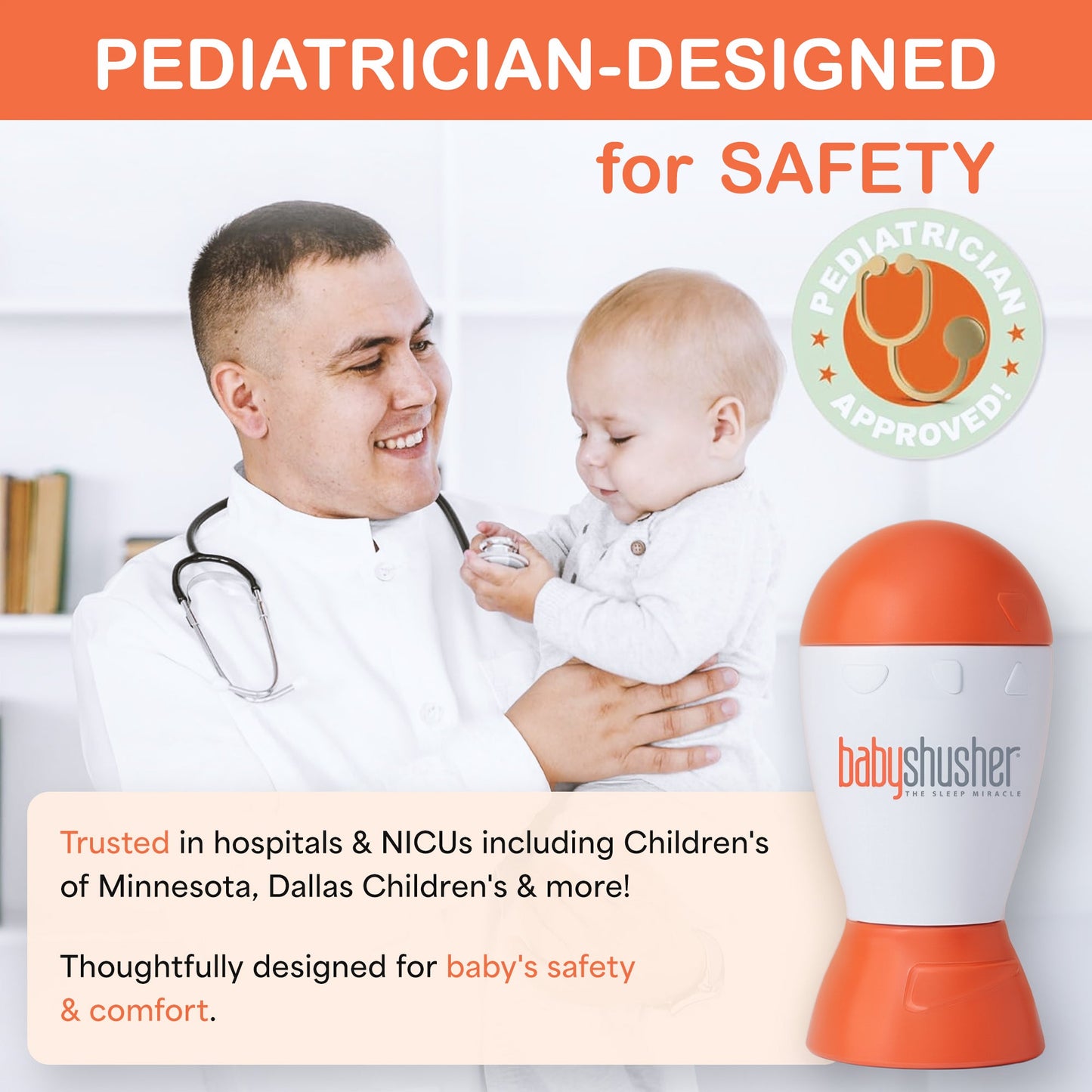 Baby Shusher Sound Machine – Real Human Shushing Sound for Newborn Sleep & Soothing