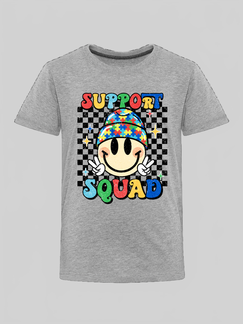 Toddler Boys Support Autism Squad Short Sleeve Premium T-Shirt