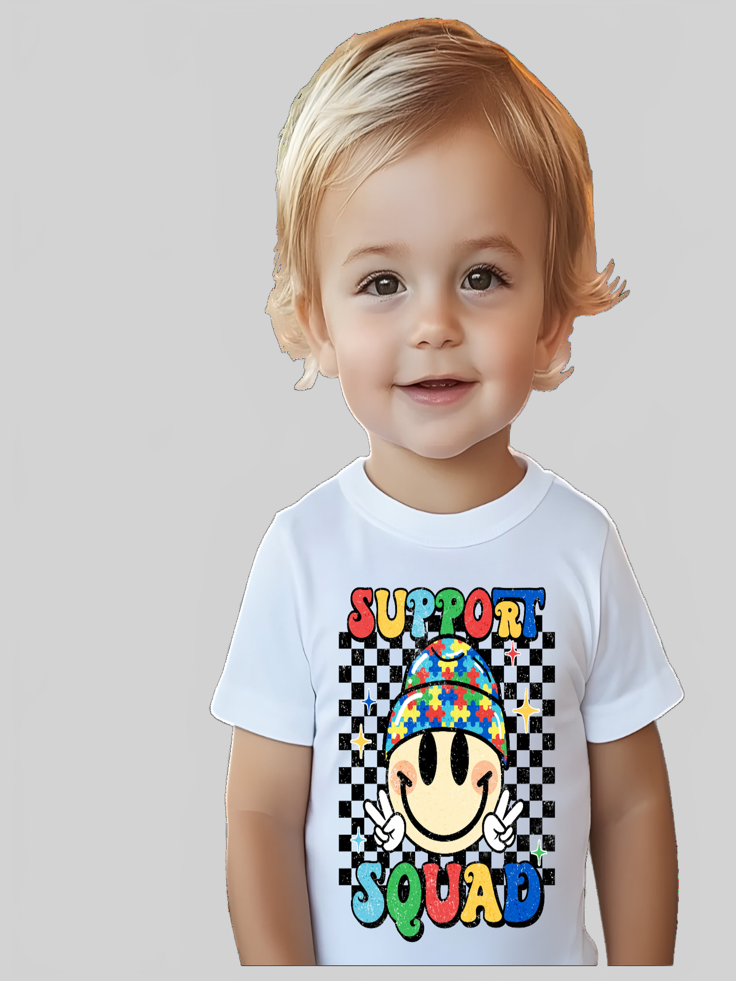 Toddler Boys Support Autism Squad Short Sleeve Premium T-Shirt