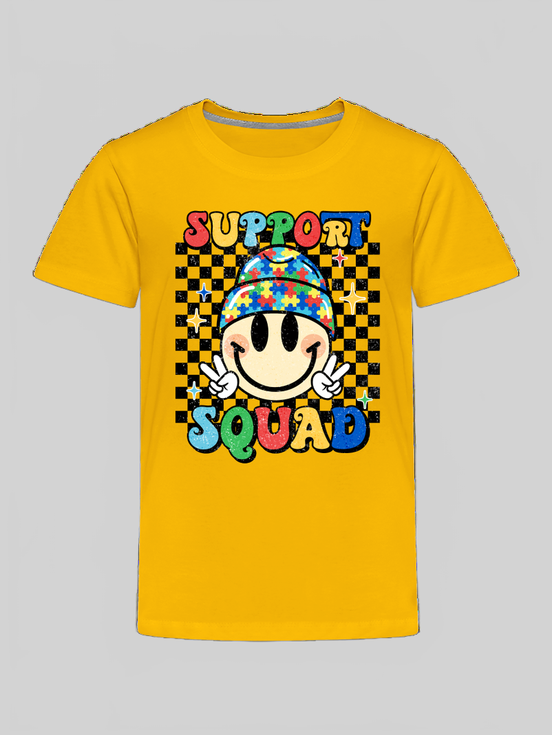 Toddler Boys Support Autism Squad Short Sleeve Premium T-Shirt