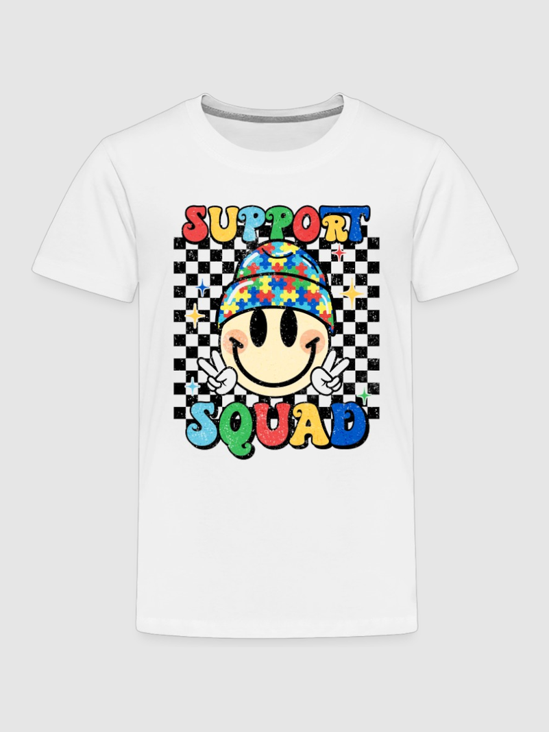 Toddler Boys Support Autism Squad Short Sleeve Premium T-Shirt