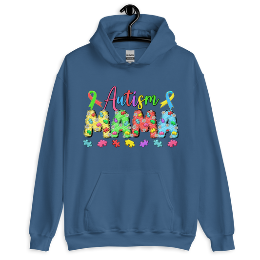 Autism Mama Awareness Hoodie – Puzzle Piece Autism Mom Sweatshirt – Proud Autism Mama Gift – Neurodiversity Support Hoodie